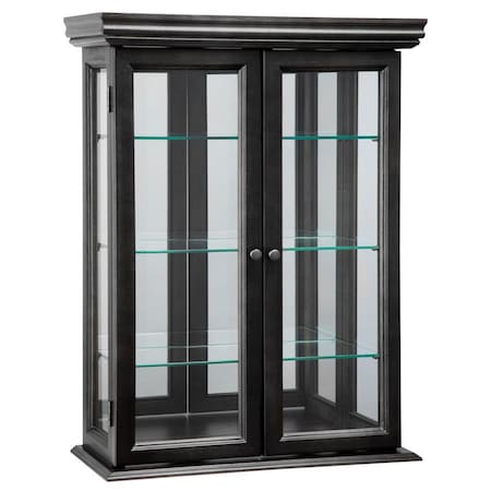 Design Toscano Country Tuscan Hardwood Wall Curio Cabinet: Ebony Black Finish BN24302